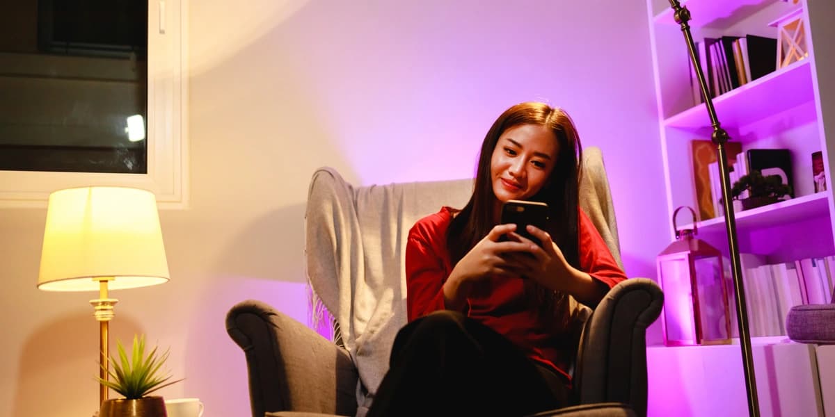 Smart lighting control adjusting ambient home lighting