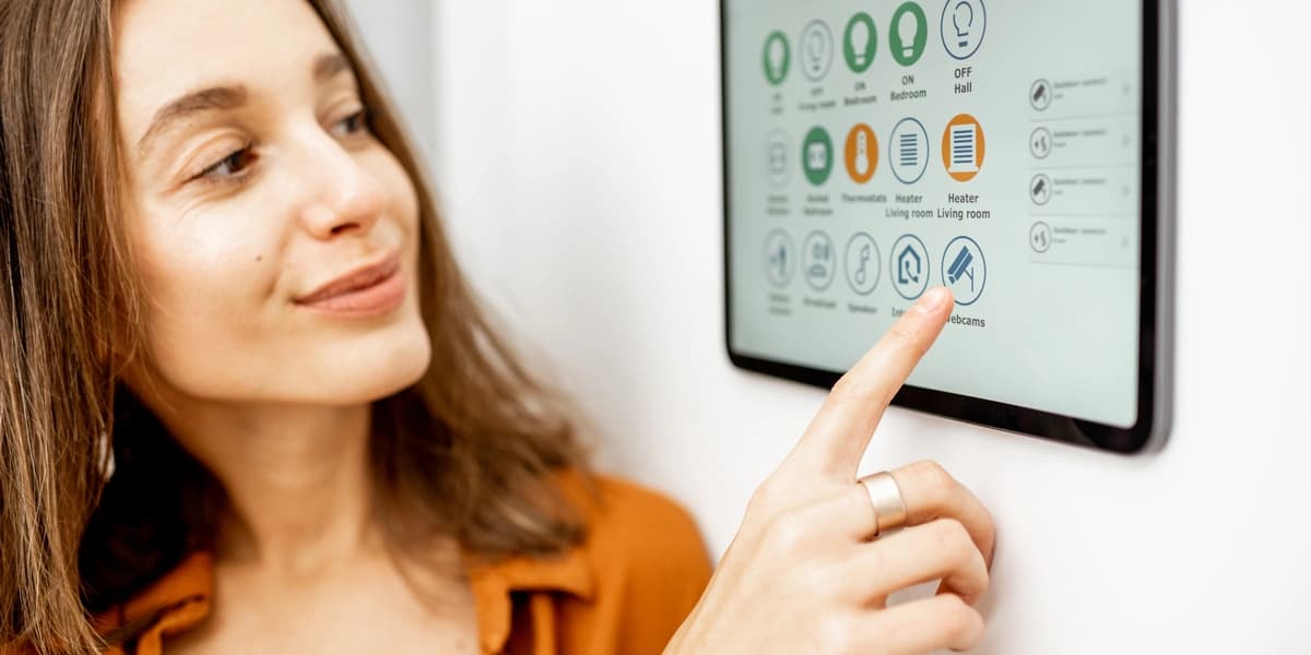 Controlling smart home devices from a wall touchscreen