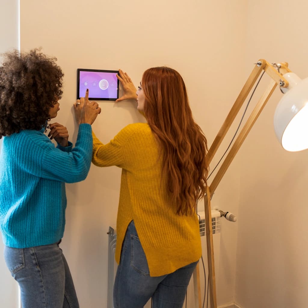 Dubai Smart Home team setting up a smart home control panel