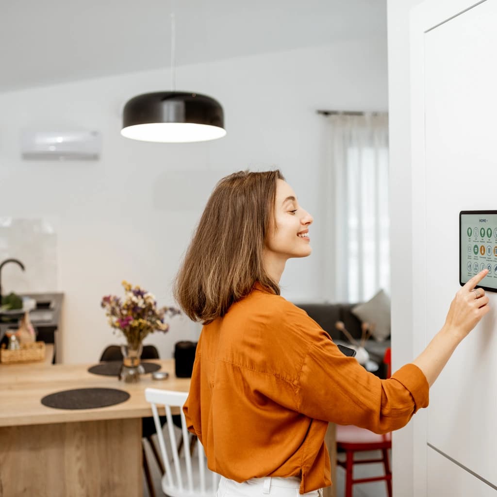 Smart home control panel in a Dubai home
