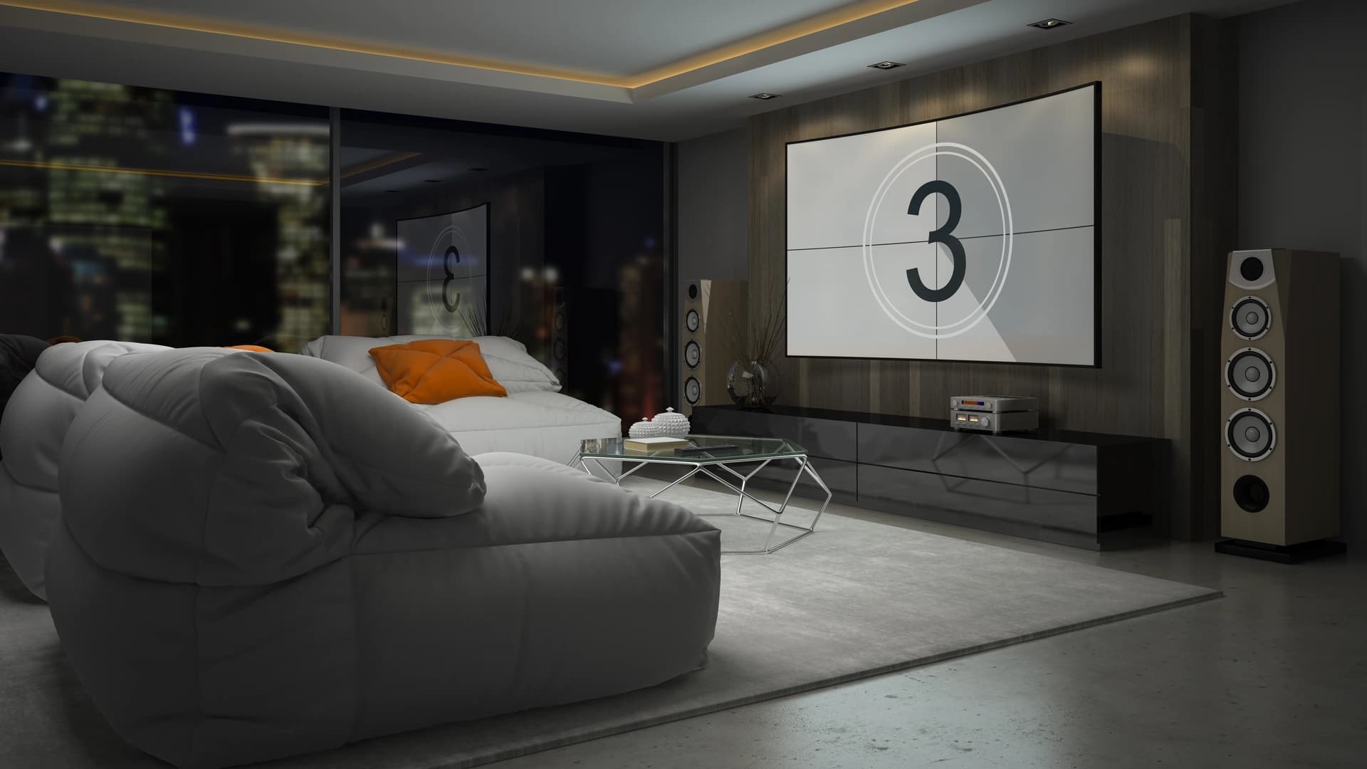 Dubai villa home theater and Dolby Atmos cinema room install