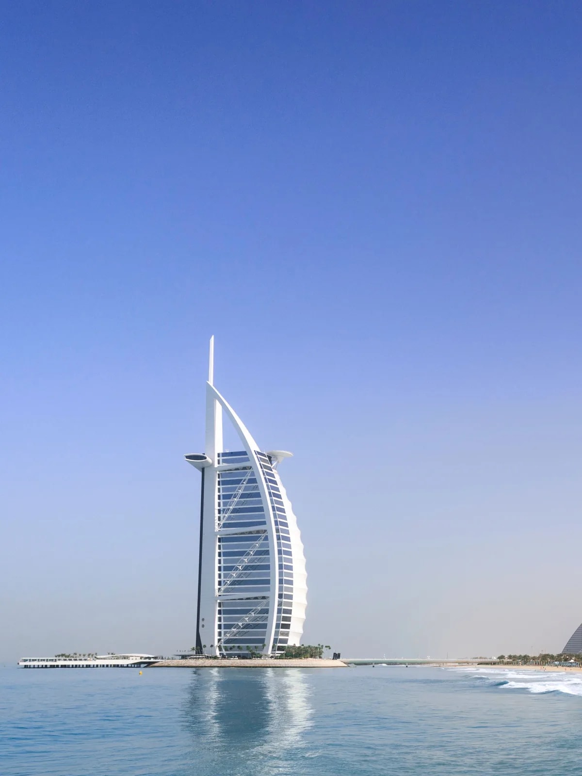 Burj Al Arab and the Umm Suqeim beach seen from the sea, near the villas we automate