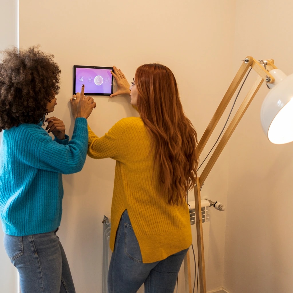 Dubai Smart Home team setting up a smart home control panel