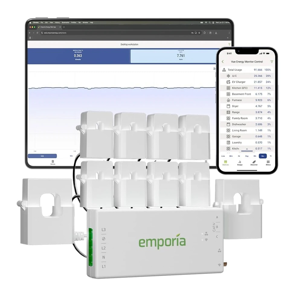 Emporia Vue Smart Home Energy Monitor (8 Circuit Sensors)